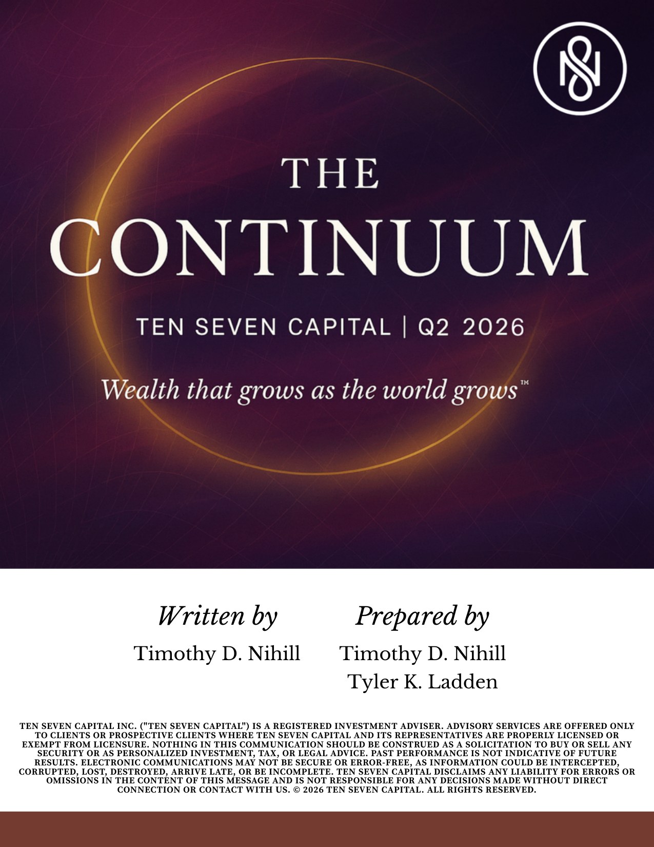 Cover of The Continuum, Q2 2026, from Ten Seven Capital